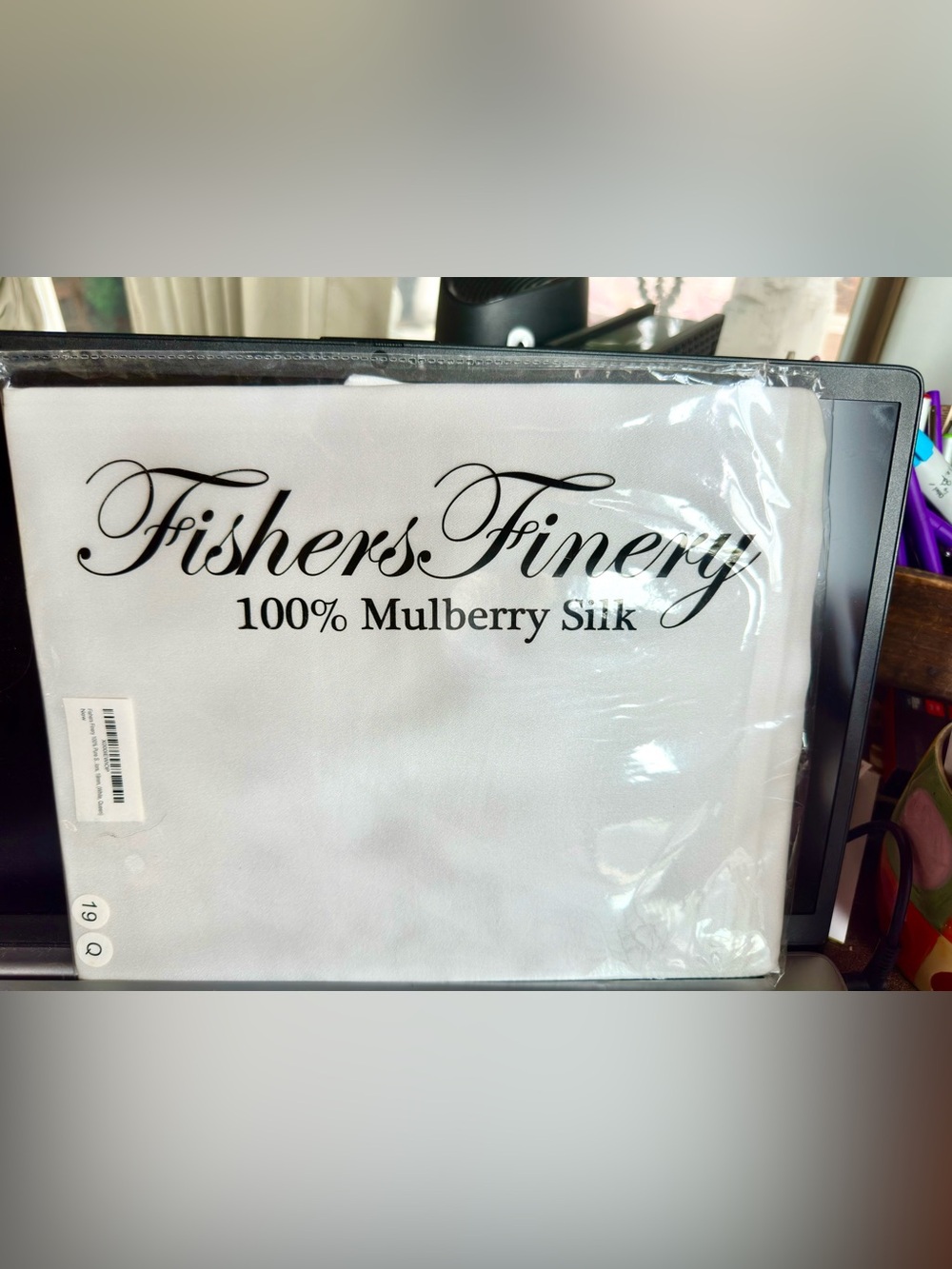Fishers Finery 100% Mulberry Silk Pillowcase - White-Queen NWT